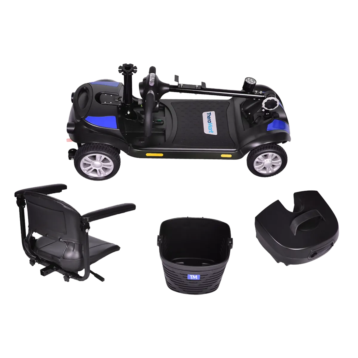 Scooter de movilidad de 4 ruedas silla de ruedas móvil de energía eléctrica  mejorada para adultos mayores con luces plegable y compacto scooter de –  Yaxa Costa Rica